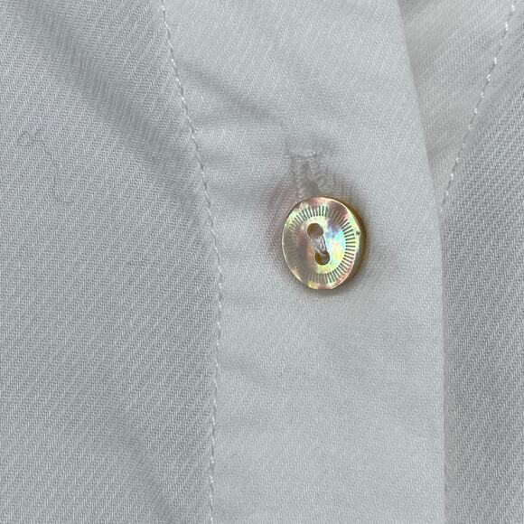 EILEEN FISHER Blouse S Organic Cotton Tunic Shirt Button Up Long Sleeve White - Picture 7 of 13